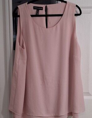 Love & Legend Women's Pink Sheer Layered Blouse. Size 16